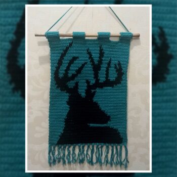 Deer and Horns Tapestry Crochet Pattern 50x70 Stitches