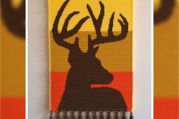 Rustic Deer Crochet Wall Art Pattern 100x140 Stitches