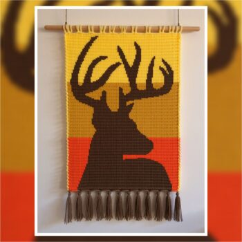 Rustic Deer Crochet Wall Art Pattern 100x140 Stitches