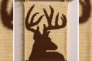 Rustic Deer Silhouette Tapestry Crochet Pattern 75x110 Stitches