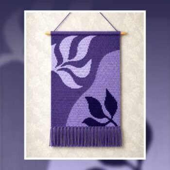 Abstract Leaf Decorative Tapestry Crochet Pattern 130x200 Stitches