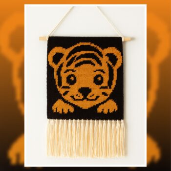 Adorable Tiger Face Tapestry Crochet Pattern 75x75 Stitches