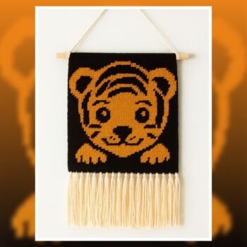 Adorable Tiger Face Tapestry Crochet Pattern 75x75 Stitches