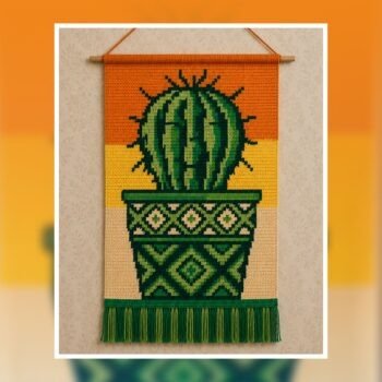 Aesthetic Cacti Tapestry Crochet Pattern 100x150 Stitches
