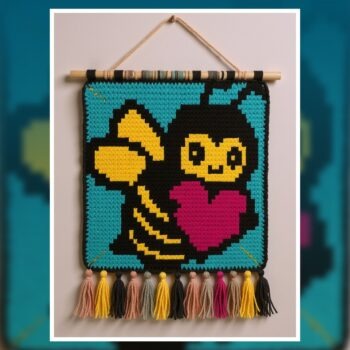 Bee My Love Tapestry Crochet Pattern 50x50 Stitches