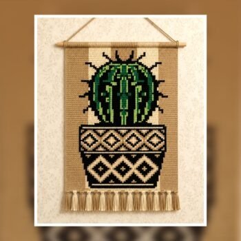 Boho Cactus Wall Art Crochet Pattern 75x110 Stitches