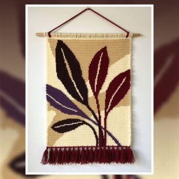 Bold Abstract Leaf Tapestry Crochet Pattern 90x120 Stitches