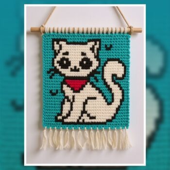 Cute Cat Tapestry Crochet Pattern 50x50 Stitches