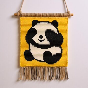Cute Panda Crochet Wall Hanging Pattern 75x75 Stitches