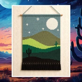 Desert Moon Crochet Wall Hanging Pattern 60x90 Stitches