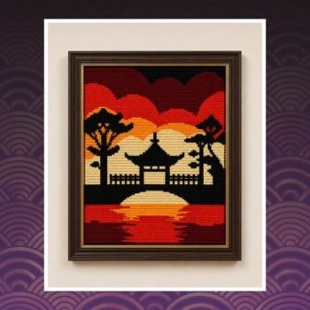 Japanese Garden Tapestry Crochet Pattern 120x160 Stitches