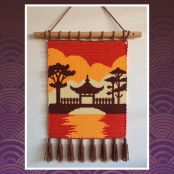Oriental Sunset Wall Hanging Crochet Pattern 90x120 Stitches