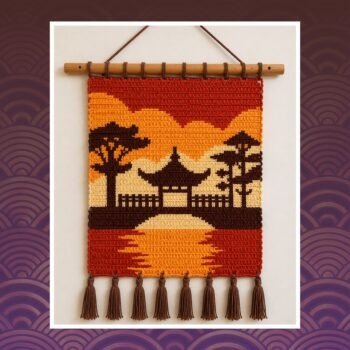 Oriental Sunset Wall Hanging Crochet Pattern 90x120 Stitches