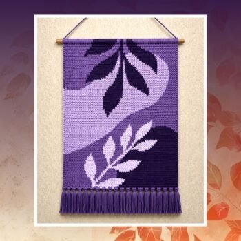 Purple Botanical Crochet Tapestry Pattern 100x150 Stitches