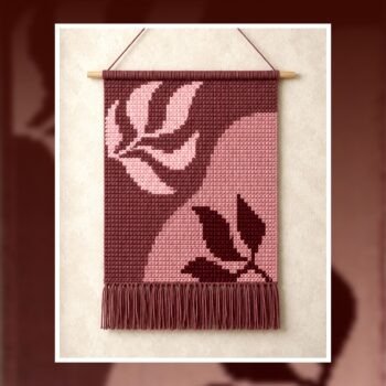Rustic Rose Leaves Crochet Tapestry Pattern 80x120 Stitches