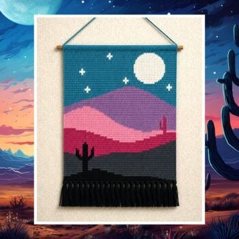 Sunset Desert Crochet Tapestry Pattern 80x120 Stitches