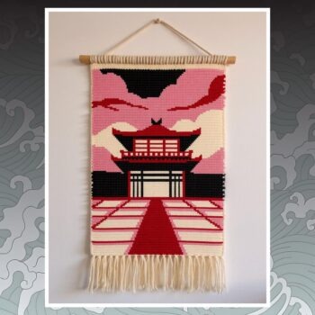 Traditional Japanese House Tapestry Crochet Pattern 90x120 Stitches