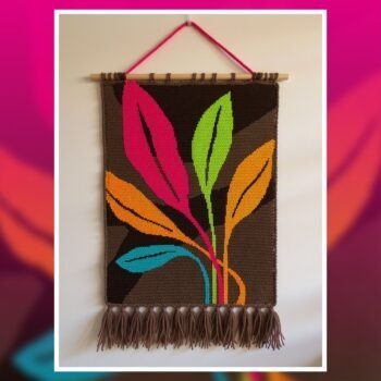 Vibrant Neon Leaf Tapestry Crochet Pattern 120x160 Stitches