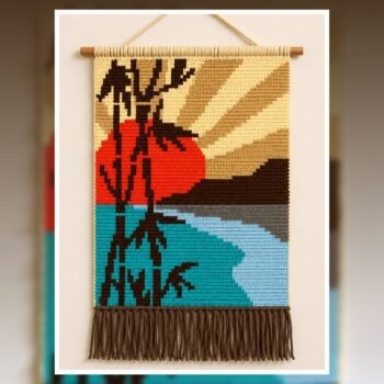 Vibrant Sunset Lake Tapestry Crochet Pattern 60x90 Stitches