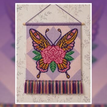 Butterfly Rose Tapestry Crochet Pattern 150x150 Stitches
