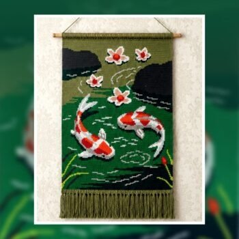 Dancing Koi Fish Tapestry Crochet Pattern 120x160 Stitches