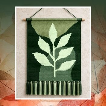 Green Leaf Crochet Tapestry Pattern 80x120 Stitches