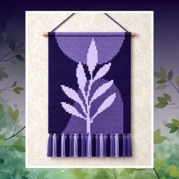 Lavender Dream Leaf Tapestry Crochet Pattern 80x120 Stitches