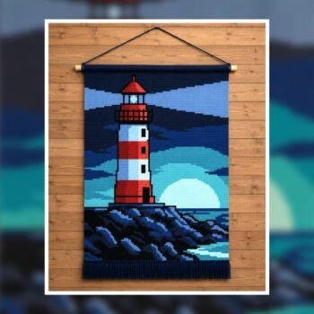 Lighthouse Sunset Tapestry Crochet Pattern 100x150 Stitches