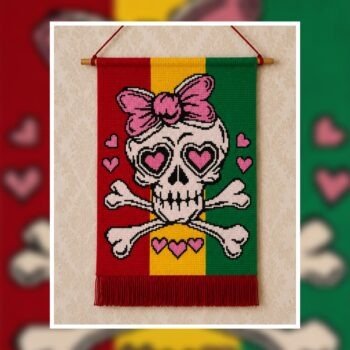 Love Skull Tapestry Crochet Pattern 120x160 Stitches