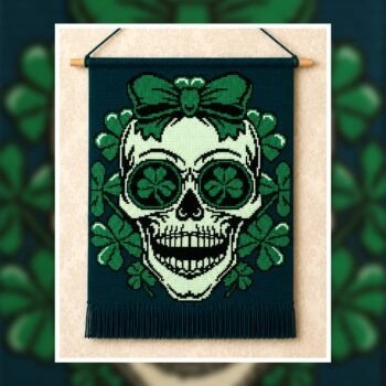 Lucky Charm Skull Tapestry Crochet Pattern 120x180 Stitches