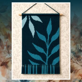 Modern Emerald Leaf Tapestry Crochet Pattern 110x160 Stitches