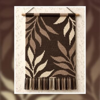 Modern Luxury Leaf Tapestry Crochet Pattern 90x120 Stitches