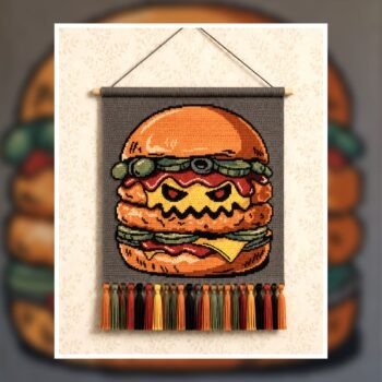 Monster Burger Tapestry Crochet Pattern 160x200 Stitches