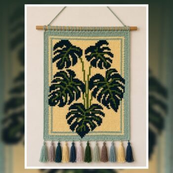 Monstera Leaf Tapestry Crochet Pattern 75x100 Stitches