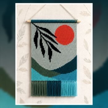 Mountain Sunset Tapestry Crochet Pattern 80x120 Stitches