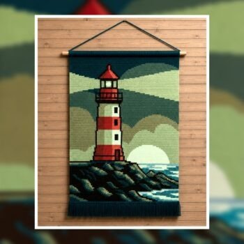 Ocean Beacon Lighthouse Tapestry Crochet Pattern 120x180 Stitches