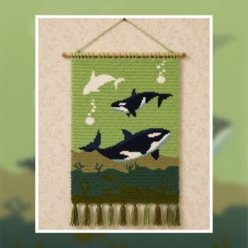 Ocean Friends Whale Tapestry Crochet Pattern 100x150 Stitches