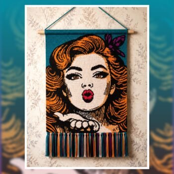 Pop Art Woman Crochet Tapestry Pattern 140x200 Stitches