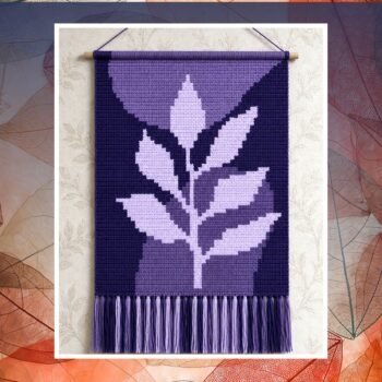 Purple Leaf Tapestry Crochet Pattern 50x75 Stitches