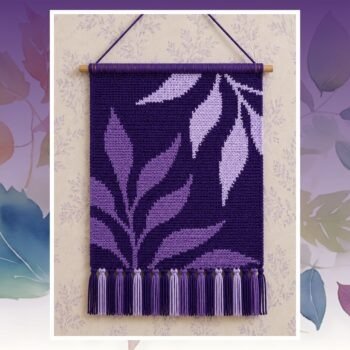 Purple Leaf Tapestry Crochet Pattern 90x120 Stitches