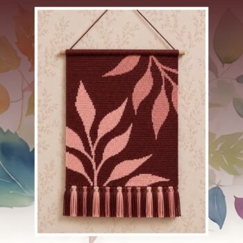 Rustic Brown Leaf Tapestry Crochet Pattern 110x160 Stitches