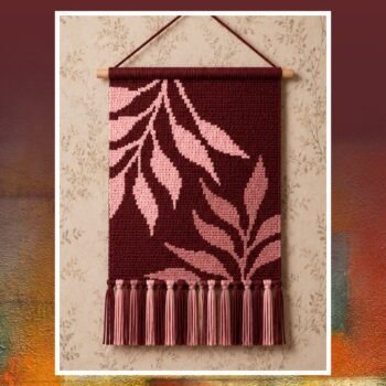 Rustic Brown Leaf Tapestry Crochet Pattern 140x200 Stitches