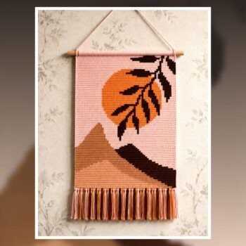 Rustic Mountain Sunset Tapestry Crochet Pattern 60x90 Stitches