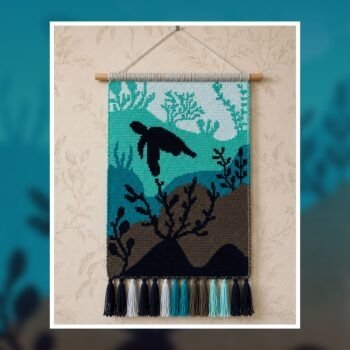 Sea Turtle Ocean Tapestry Crochet Pattern 100x150 Stitches