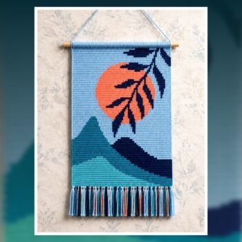 Sunset Mountain Tapestry Crochet Pattern 80x120 Stitches