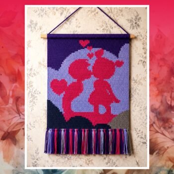 Sweet Love Silhouette Tapestry Crochet Pattern 80x120 Stitches