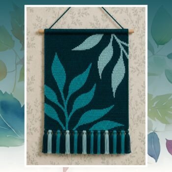 Teal Botanical Tapestry Crochet Pattern 140x200 Stitches