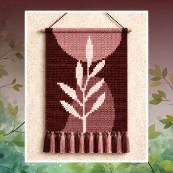 Terracotta Bloom Leaf Tapestry Crochet Pattern 50x75 Stitches