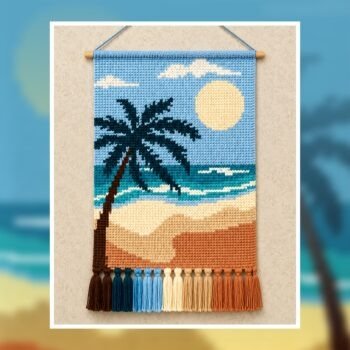Tropical Beach Crochet Tapestry Pattern 100x150 Stitches