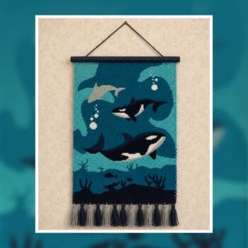 Underwater Orca Whale Tapestry Crochet Pattern 120x180 Stitches